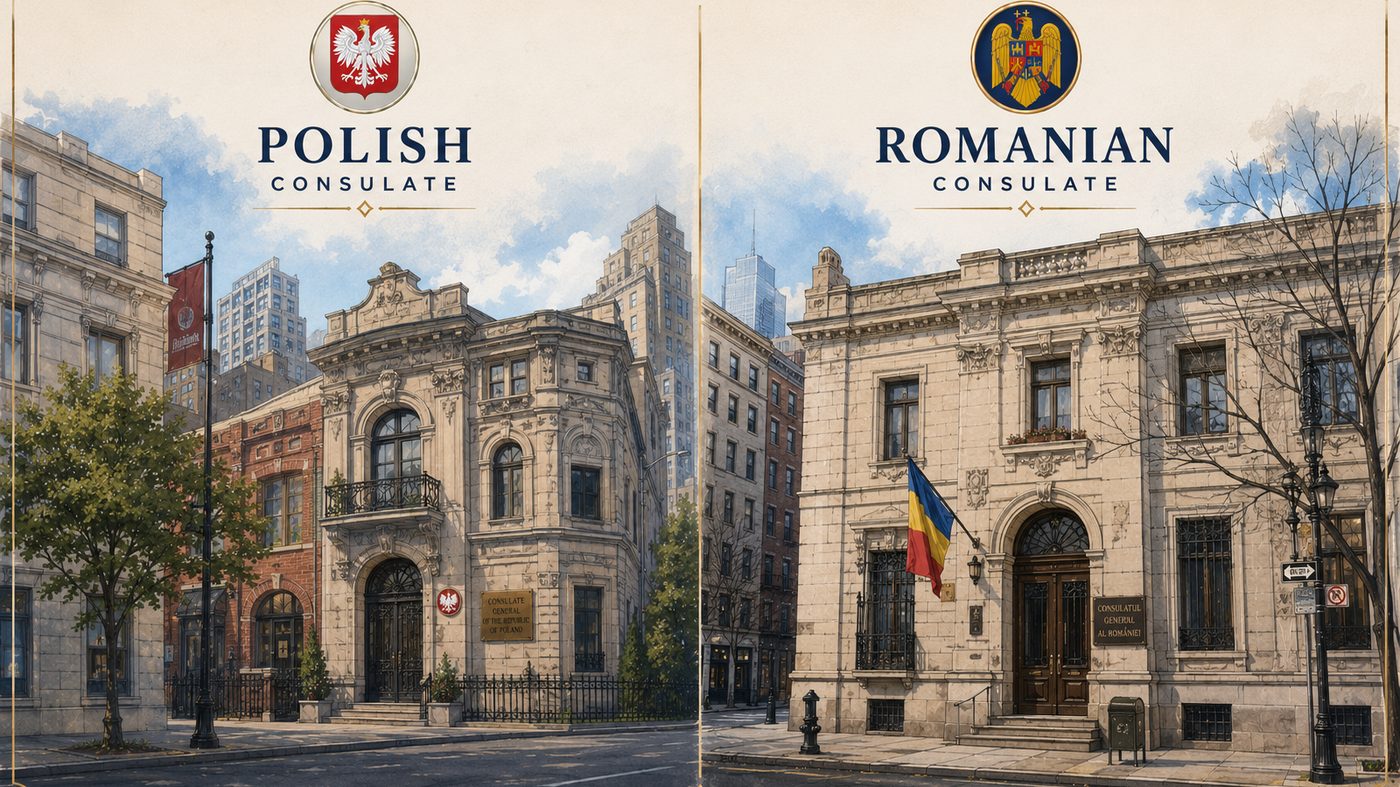 Polish and Romanian Consulate Locations for Citizenship Filing (US and Canada)